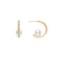 Mikimoto 18K Gold Diamond & Akoya Huggie Earrings MEQ10098ADXK