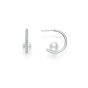 Mikimoto 18K White Gold Diamond & Akoya Huggie Earrings MEQ10098ADXW