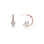 Mikimoto 18K Rose Gold Diamond & Akoya Huggie Earrings MEQ10098ADXZ