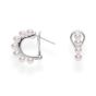 Mikimoto 18K White Gold Akoya Huggie Earrings With Omega Backing MEQ10104AXXW