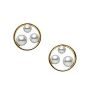 Mikimoto 18K Yellow Gold Triple Akoya Stud Earrings MEQ10134AXXK