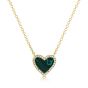 James Free 14K Yellow Gold Malachite Heart Pendant