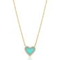 James Free 14K Yellow Gold Turquoise Heart Pendant