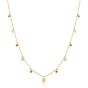 James Free 14K Yellow Gold Alternating Diamond And Ruby Dangle Necklace 