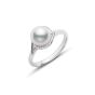 Mikimoto 18K White Gold Akoya & Diamond Twist Ring MRA10017ADXW