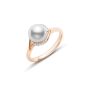 Mikimoto 18K Rose Gold Akoya & Diamond Twist Ring MRA10017ADXZ