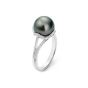 Mikimoto 18K Split Shank Black South Sea Pearl & Diamond Ring MRA10225BDXW