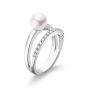 Mikimoto 18K White Gold Akoya & Diamond Split Shank Ring MRA10233ADXW