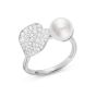 Mikimoto 18K White Gold Akoya & Diamond Petal Ring MRA10255ADXW