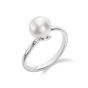 Mikimoto 18K Gold Classic Akoya Pearl Ring With Diamond Accent MRA10259ADXW