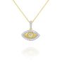 James Free 14K Yellow Gold Evil Eye Diamond Necklace