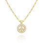 James Free 14K Yellow Gold Diamond Peace Sign Necklace