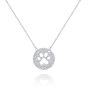 James Free 14K White Gold Diamond Pave Paw Cutout Disc Necklace