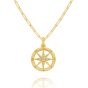 James Free 14K Yellow Gold Diamond Compass Necklace