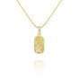 James Free 14K yellow Gold and Diamond Mini Dog Tag Necklace