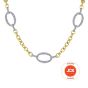 Gabriel & Co. 14K Yellow Gold Chain Necklace with Oval Diamond Pavé White Gold Link Stations NK5918M44JJ