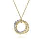 Gabriel & Co. 14K Yellow-White Gold Interlocking Circles Pendant Necklace with Diamond Pavé NK6360M45JJ