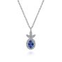 Gabriel & Co. 14K White Gold Diamond and Sapphire Pendant Necklace NK6632W45SA