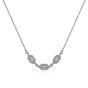 Gabriel & Co. 14K White Gold Baguette and Round Hexagonal Station Diamond Necklace NK6646W44JJ