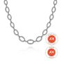 Gabriel & Co. 18K White Gold Graduating Oval Link Diamond Necklace NK6683W84JJ