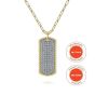 Gabriel & Co. 32 inch 14K Yellow Gold Diamond Pave' Dog Tag Hollow Chain Necklace NK6843-32Y45JJ