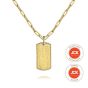 Gabriel & Co. 18 Inch 14K Yellow Gold Dog Tag Pendant Hollow Chain Necklace NK6845-18Y4JJJ