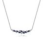 Gabriel & Co. 14K White Gold Diamond and Marquise Blue Sapphire Bar Necklace NK7252W45SA