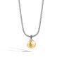 John Hardy Silver And 18K Gold Dot Hammered Reversible Pendant Necklace