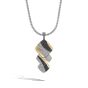 John Hardy Classic Chain Silver, Hammered 18K Gold Pendant Necklace