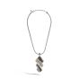 John Hardy Classic Chain Silver, Hammered 18K Gold Pendant Necklace