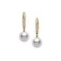 Mikimoto Akoya Pearl & Diamond Yellow Gold Drop Earrings