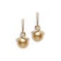 Mikimoto Twist Golden South Sea Pearl & Diamond Drop Earrings