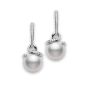 Mikimoto 18K Gold Diamond & White South Sea Twist Drop Earrings PEA1054NDW