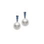 Mikimoto 18K White Gold South Sea & Blue Sapphire Stud Earrings PEA643NSW90