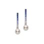 Mikimoto 18K Gold Akoya & Blue Sapphire Ocean Drop Earrings PEA90110SW