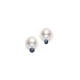 Mikimoto 18K White Gold 7.5-8mm Akoya Stud Earrings With Blue Sapphires PES752SAW