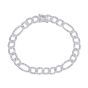 James Free 14K White Gold Diamond Curb Link Bracelet 