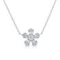 James Free 14K White Gold Diamond Flower Baguette Pendant