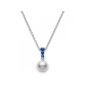 Mikimoto Akoya Pearl & Blue Sapphire Necklace