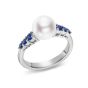 Mikimoto Blue Sapphire & Akoya Morning Dew Ring PRA538SW
