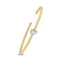 James Free Jewelers 18K Yellow Gold Halo Pear Diamond Flex Cuff Bracelet