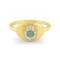James Free Signet Hamsa 14K Yellow Gold Diamond Ring