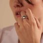 John Hardy Dot Hammered Silver with Diamonds Transformable Ring 