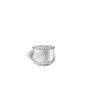 John Hardy Classic Chain Small Hammered Silver Diamond Saddle Ring
