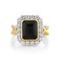 Sloane Street 18K Yellow Gold Strie Diamond Halo Split-Shank Onyx Ring 