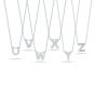 Roberto Coin 18K White Gold Diamond Pave Initial Pendant Necklace
