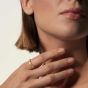 John Hardy Classic Chain 3.5MM Silver and Hammered 18K Gold Band Ring 