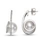 Diamond Swirl White South Sea Pearl Drop Earrings