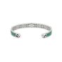 Gucci Sterling Silver Turquoise Enamel Interlocking G Cuff Bracelet 