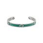Gucci Sterling Silver Turquoise Enamel Interlocking G Cuff Bracelet 